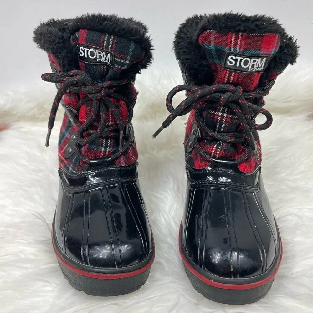 Storm Alpen | waterproof snow boots 6.0 M plaid, black , red.